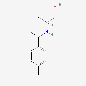 molecular formula C12H19NO B13280972 2-{[1-(4-Methylphenyl)ethyl]amino}propan-1-ol 