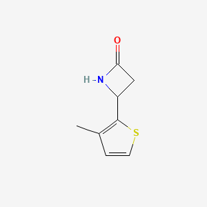 molecular formula C8H9NOS B13280978 4-(3-Methylthiophen-2-yl)azetidin-2-one 