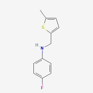 molecular formula C12H12FNS B13280982 4-fluoro-N-[(5-methylthiophen-2-yl)methyl]aniline CAS No. 51305-49-8