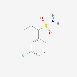 molecular formula C9H12ClNO2S B13281003 1-(3-Chlorophenyl)propane-1-sulfonamide 