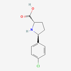 molecular formula C11H12ClNO2 B13281017 (2S,5S)-5-(4-Chlorophenyl)pyrrolidine-2-carboxylic acid 