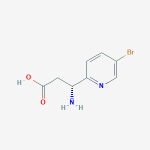 molecular formula C8H9BrN2O2 B13281029 (3R)-3-amino-3-(5-bromopyridin-2-yl)propanoic acid 