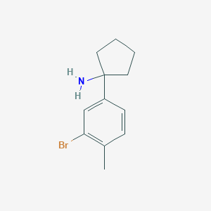 molecular formula C12H16BrN B13281030 1-(3-Bromo-4-methylphenyl)cyclopentan-1-amine 