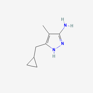 molecular formula C8H13N3 B13281036 3-(cyclopropylmethyl)-4-methyl-1H-pyrazol-5-amine 