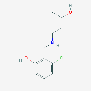 molecular formula C11H16ClNO2 B13281089 3-Chloro-2-{[(3-hydroxybutyl)amino]methyl}phenol 