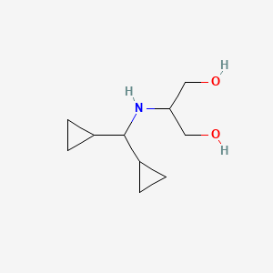molecular formula C10H19NO2 B13281097 2-[(Dicyclopropylmethyl)amino]propane-1,3-diol 