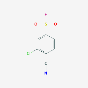 molecular formula C7H3ClFNO2S B13281114 3-Chloro-4-cyanobenzene-1-sulfonyl fluoride 