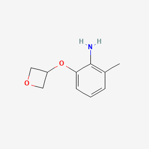 molecular formula C10H13NO2 B13281137 2-Methyl-6-(oxetan-3-yloxy)aniline 