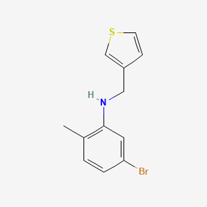 molecular formula C12H12BrNS B13281138 5-bromo-2-methyl-N-(thiophen-3-ylmethyl)aniline 