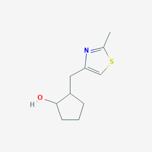 molecular formula C10H15NOS B13281144 2-[(2-Methyl-1,3-thiazol-4-yl)methyl]cyclopentan-1-ol 