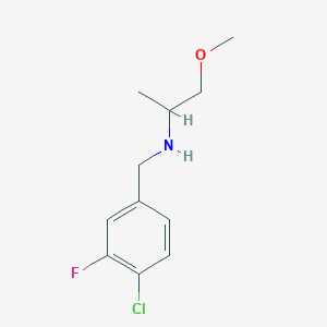 molecular formula C11H15ClFNO B13281148 [(4-Chloro-3-fluorophenyl)methyl](1-methoxypropan-2-yl)amine 