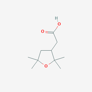 molecular formula C10H18O3 B13281180 2-(2,2,5,5-Tetramethyloxolan-3-yl)acetic acid 