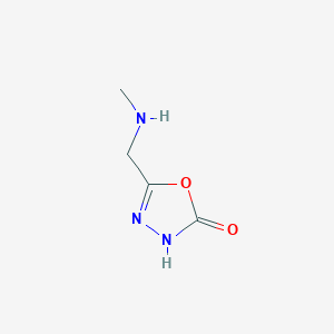 molecular formula C4H7N3O2 B13281200 5-[(Methylamino)methyl]-2,3-dihydro-1,3,4-oxadiazol-2-one 