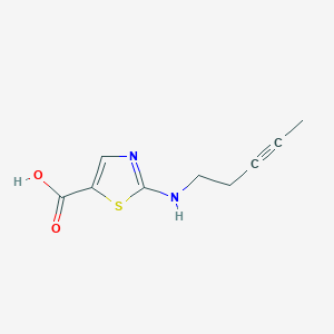 molecular formula C9H10N2O2S B13281205 2-[(Pent-3-yn-1-yl)amino]-1,3-thiazole-5-carboxylic acid 