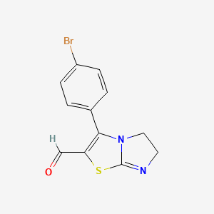 molecular formula C12H9BrN2OS B1328126 3-(4-Bromophenyl)-5,6-dihydroimidazo[2,1-b]thiazole-2-carbaldehyde CAS No. 1033463-44-3