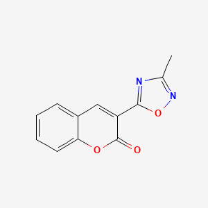 molecular formula C12H8N2O3 B13281266 3-(3-methyl-1,2,4-oxadiazol-5-yl)-2H-chromen-2-one 