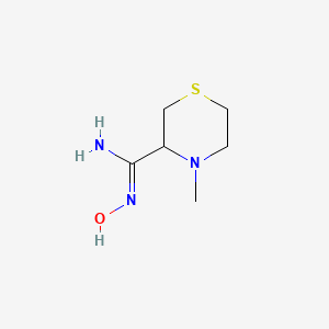 molecular formula C6H13N3OS B13281295 N'-Hydroxy-4-methylthiomorpholine-3-carboximidamide 