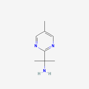 molecular formula C8H13N3 B13281340 2-(5-Methylpyrimidin-2-yl)propan-2-amine 