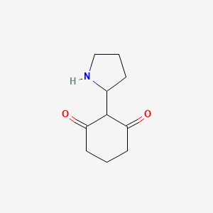 molecular formula C10H15NO2 B13281365 2-(Pyrrolidin-2-yl)cyclohexane-1,3-dione 