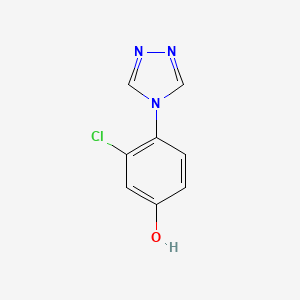 molecular formula C8H6ClN3O B13281378 3-Chloro-4-(4H-1,2,4-triazol-4-YL)phenol 