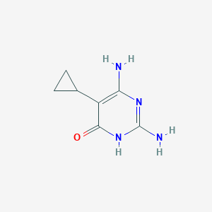 molecular formula C7H10N4O B13281384 2,6-Diamino-5-cyclopropyl-3,4-dihydropyrimidin-4-one 