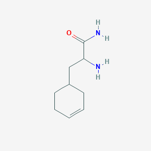molecular formula C9H16N2O B13281393 2-Amino-3-(cyclohex-3-en-1-yl)propanamide 