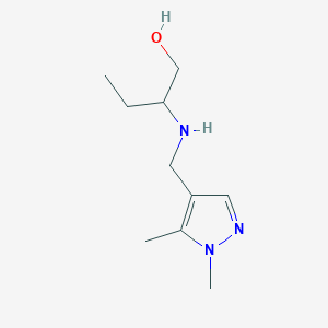molecular formula C10H19N3O B13281430 2-{[(1,5-dimethyl-1H-pyrazol-4-yl)methyl]amino}butan-1-ol 