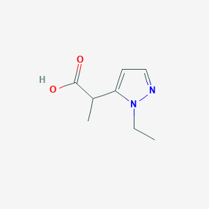 molecular formula C8H12N2O2 B13281440 2-(1-ethyl-1H-pyrazol-5-yl)propanoic acid 