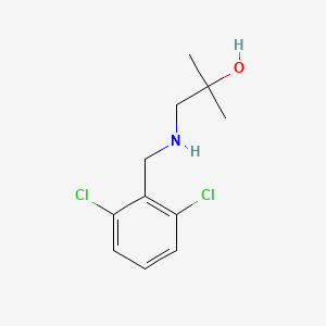 molecular formula C11H15Cl2NO B13281486 1-{[(2,6-Dichlorophenyl)methyl]amino}-2-methylpropan-2-ol 