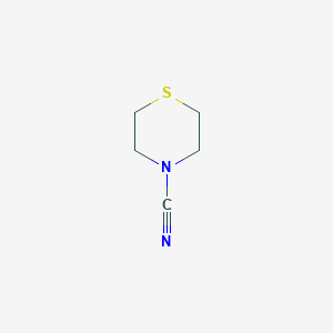 molecular formula C5H8N2S B13281492 Thiomorpholine-4-carbonitrile 