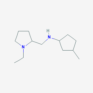 molecular formula C13H26N2 B13281498 N-[(1-ethylpyrrolidin-2-yl)methyl]-3-methylcyclopentan-1-amine 