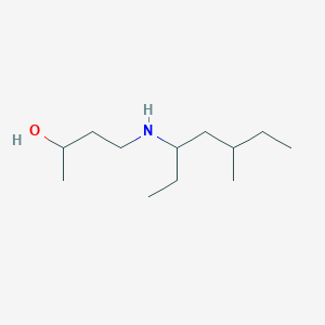 molecular formula C12H27NO B13281506 4-[(5-Methylheptan-3-yl)amino]butan-2-ol 