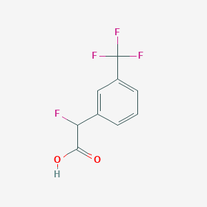 molecular formula C9H6F4O2 B13281516 2-Fluoro-2-[3-(trifluoromethyl)phenyl]acetic acid 