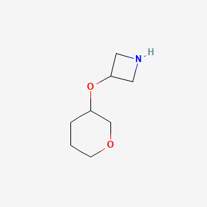 molecular formula C8H15NO2 B13281526 3-(Oxan-3-yloxy)azetidine 
