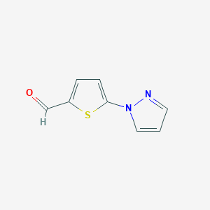 molecular formula C8H6N2OS B13281559 5-(1H-Pyrazol-1-YL)thiophene-2-carbaldehyde 
