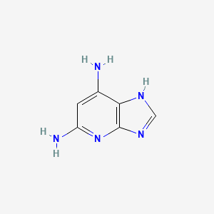 molecular formula C6H7N5 B13281569 3H-Imidazo[4,5-b]pyridine-5,7-diamine 