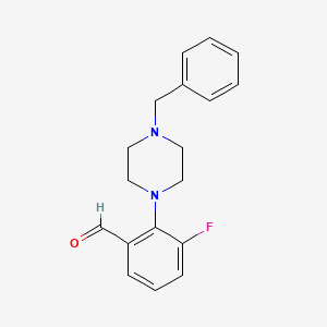 molecular formula C18H19FN2O B1328157 2-(4-Benzylpiperazin-1-yl)-3-fluorobenzaldehyde CAS No. 883512-18-3