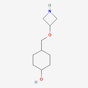 molecular formula C10H19NO2 B13281616 4-[(Azetidin-3-yloxy)methyl]cyclohexan-1-ol 