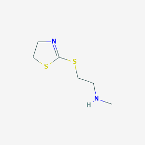 molecular formula C6H12N2S2 B13281621 [2-(4,5-Dihydro-1,3-thiazol-2-ylsulfanyl)ethyl](methyl)amine 