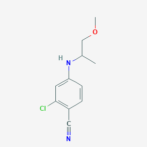 molecular formula C11H13ClN2O B13281629 2-Chloro-4-[(1-methoxypropan-2-yl)amino]benzonitrile 