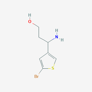 molecular formula C7H10BrNOS B13281632 3-Amino-3-(5-bromothiophen-3-YL)propan-1-OL 