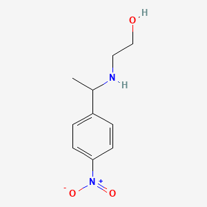 molecular formula C10H14N2O3 B13281648 2-{[1-(4-Nitrophenyl)ethyl]amino}ethan-1-ol 