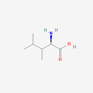 molecular formula C7H15NO2 B13281649 (2R)-2-Amino-3,4-dimethylpentanoic acid 