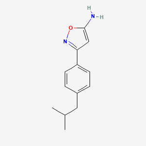 molecular formula C13H16N2O B13281679 3-[4-(2-Methylpropyl)phenyl]-1,2-oxazol-5-amine 