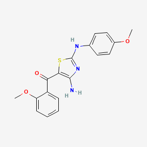molecular formula C18H17N3O3S B13281691 5-(2-Methoxybenzoyl)-2-N-(4-methoxyphenyl)-1,3-thiazole-2,4-diamine 