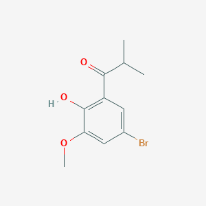 molecular formula C11H13BrO3 B13281706 1-(5-Bromo-2-hydroxy-3-methoxyphenyl)-2-methylpropan-1-one 