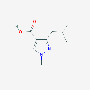 molecular formula C9H14N2O2 B13281712 1-Methyl-3-(2-methylpropyl)-1H-pyrazole-4-carboxylic acid 