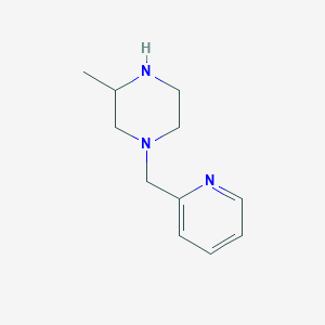 molecular formula C11H17N3 B13281751 3-Methyl-1-(pyridin-2-ylmethyl)piperazine 