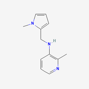 molecular formula C12H15N3 B13281765 2-Methyl-N-[(1-methyl-1H-pyrrol-2-yl)methyl]pyridin-3-amine 