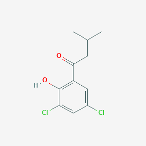 molecular formula C11H12Cl2O2 B13281791 1-(3,5-Dichloro-2-hydroxyphenyl)-3-methylbutan-1-one 